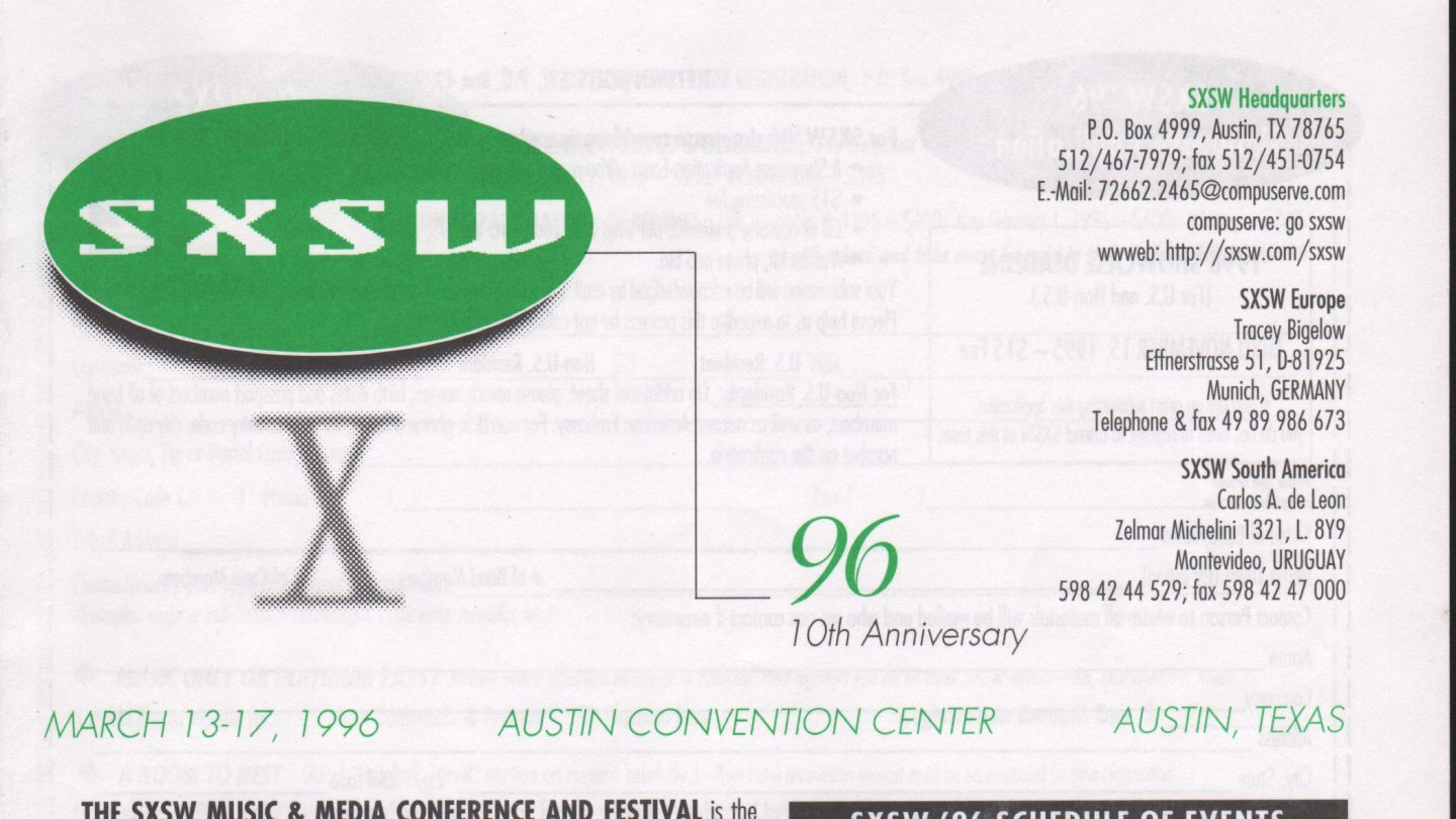 SXSW 1996 Brochure